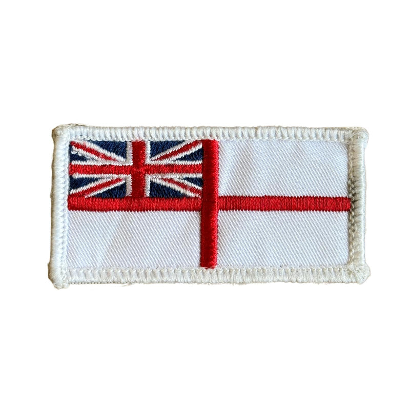 Royal Navy White Ensignia Flag Patch Embroidered