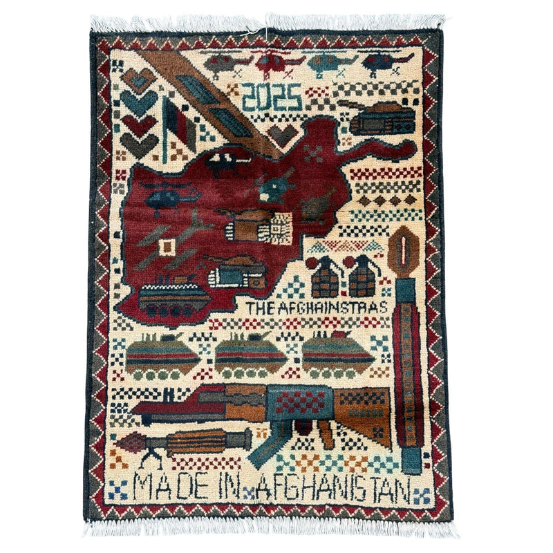 Afghan War Rug  75cm x 55cm