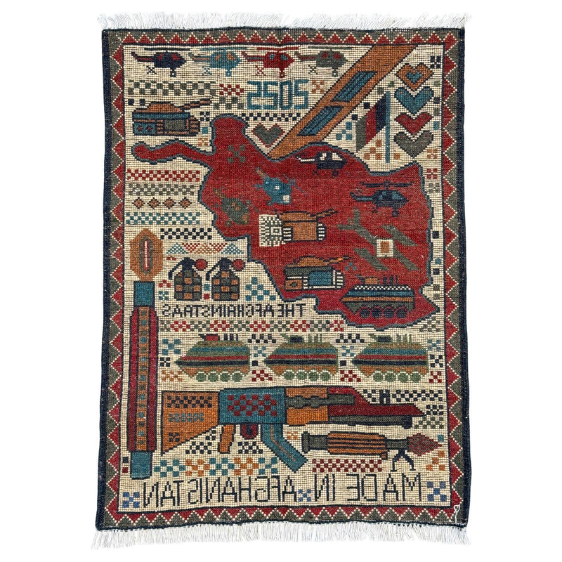 Afghan War Rug  75cm x 55cm