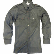 Austrian Army Lightweight Mesh Field Shirt Green shirt with buttons on a white background