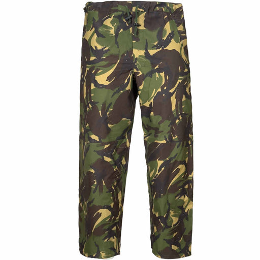 British Army DPM Camo Wet Weather MVP GORE-TEX Waterproof Trousers Camouflage pants on a white background