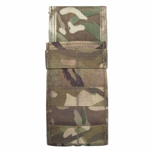 British Army Virtus Single Ammo (AMN) Pouch Multicam patterned tactical magazine pouch on a white background
