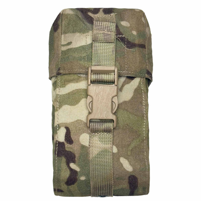British Army Virtus Utility Pouch Camouflage pouch with a buckle on a white background