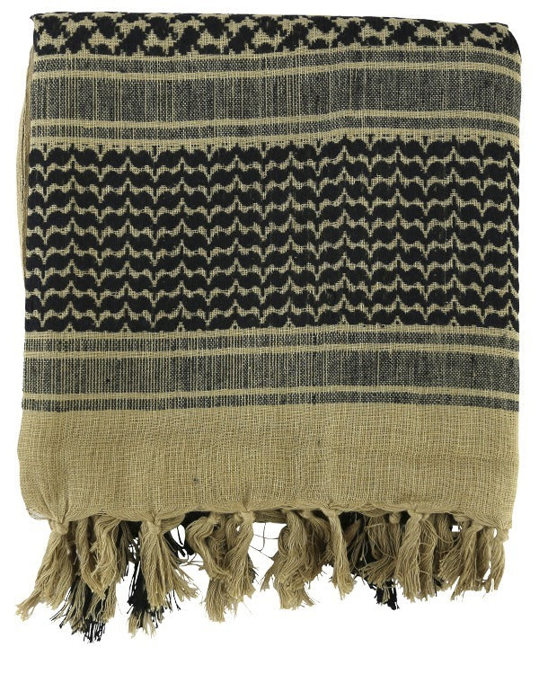 Cotton Shemagh - Sand & Black