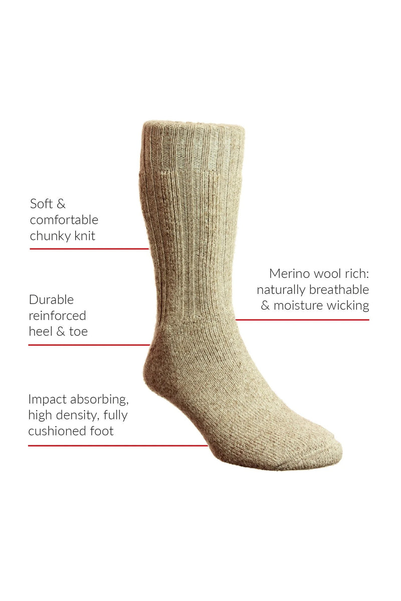 Chunk Knit Merino Wool Boot Socks