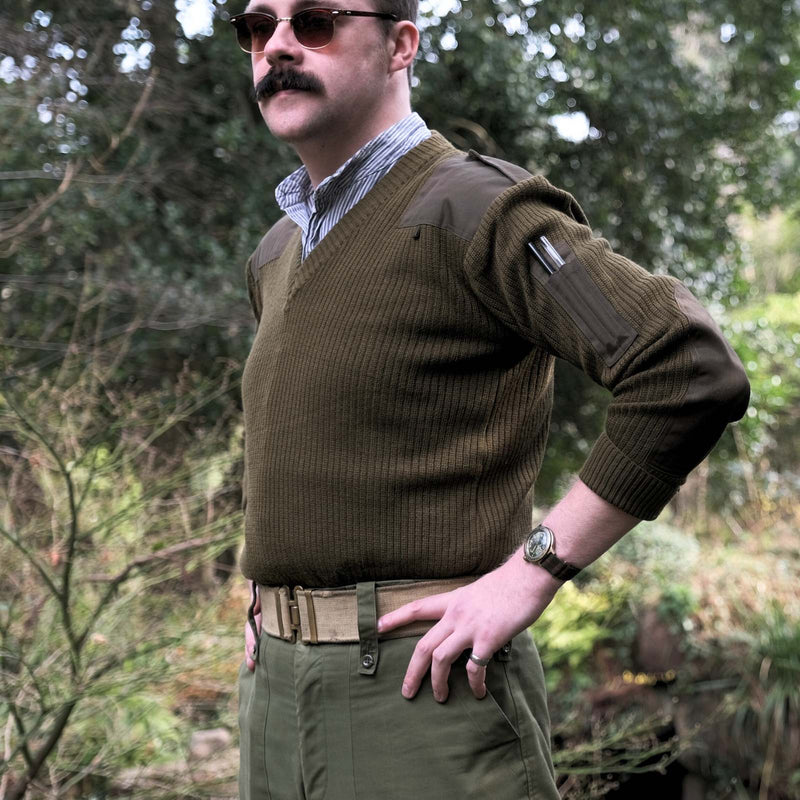 Italian Army V - Neck Wool Jumper - Goarmy