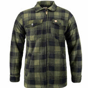 Jack Pyke Tundra Checked Fleece Shirt Green and black plaid shirt on a white background