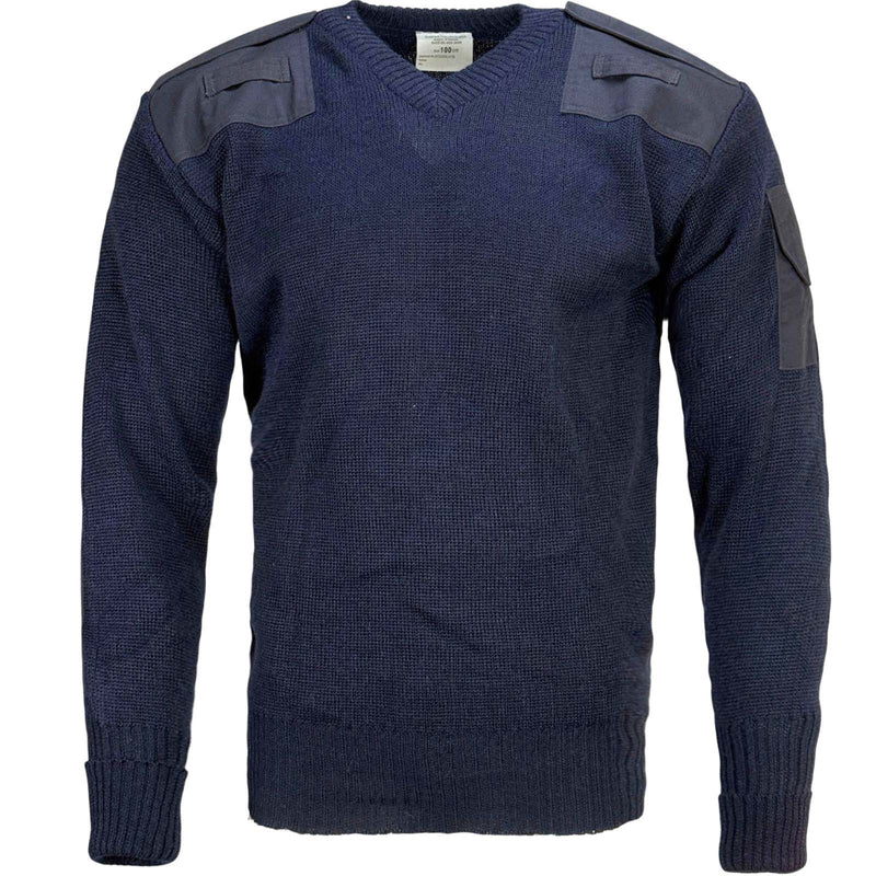 Royal Navy Wool Pullover V-Neck | Textured Knit