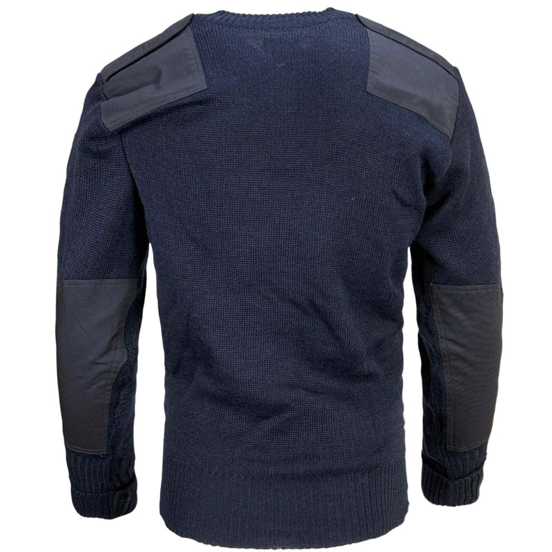 Royal Navy Wool Pullover V-Neck | Textured Knit
