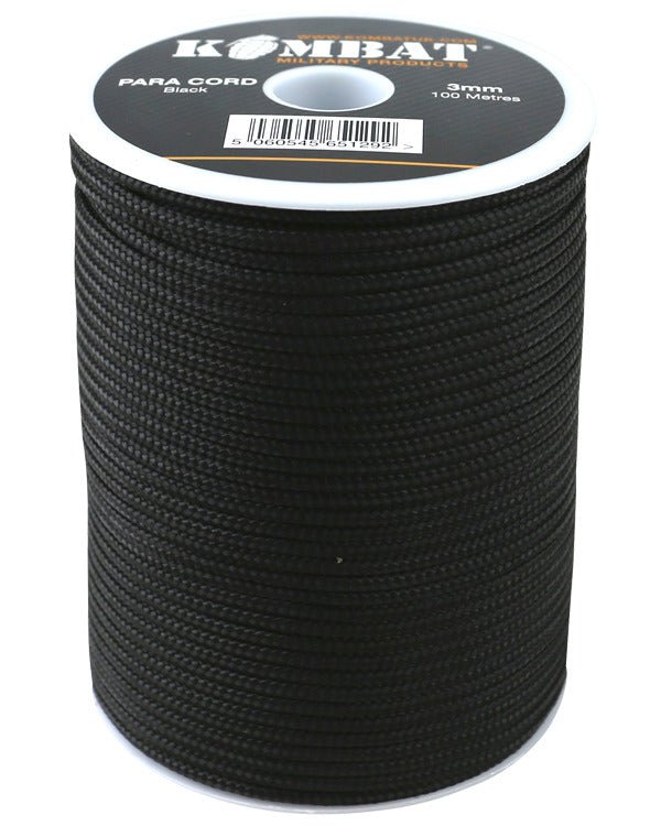 3mm - 100m Black Paracord - Goarmy