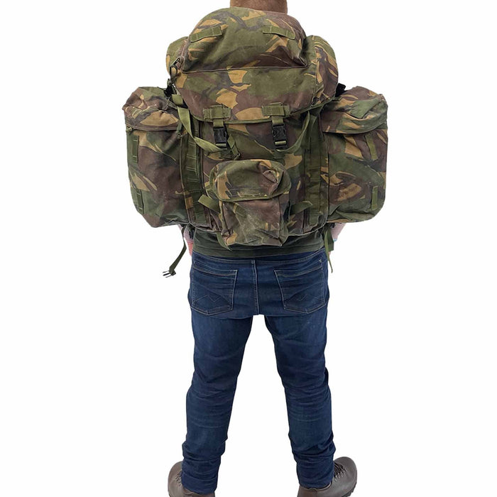 British Army 90L Short Back DPM Bergen With Side Pouches - Goarmy