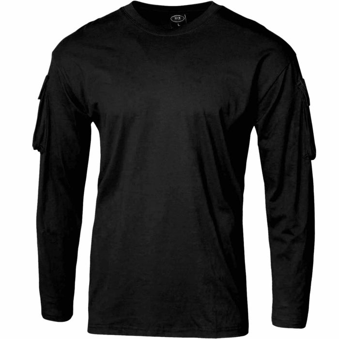 U.S Style Long Sleeve T-Shirt With Sleeve Pocket Black - Goarmy