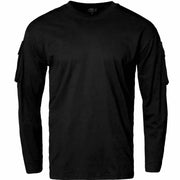 U.S Style Long Sleeve T-Shirt With Sleeve Pocket Black - Goarmy