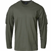 U.S Style Long Sleeve T-Shirt With Sleeve Pocket Olive - Goarmy