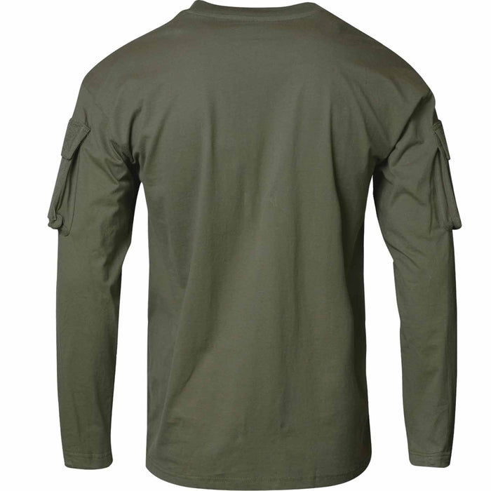 U.S Style Long Sleeve T-Shirt With Sleeve Pocket Olive - Goarmy